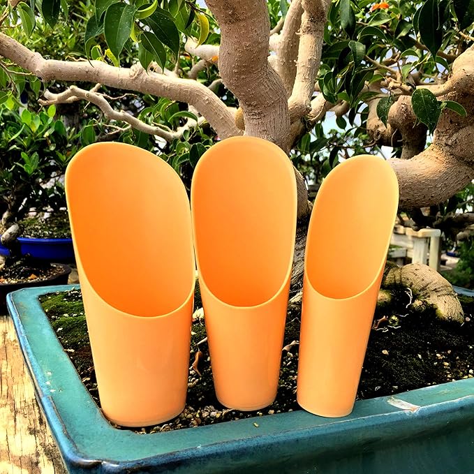 Plastic Soil Scoopers by Tinyroots - Set of 3 Soil Scoop Set, Used by Kaikou School of Bonsai Since 1987