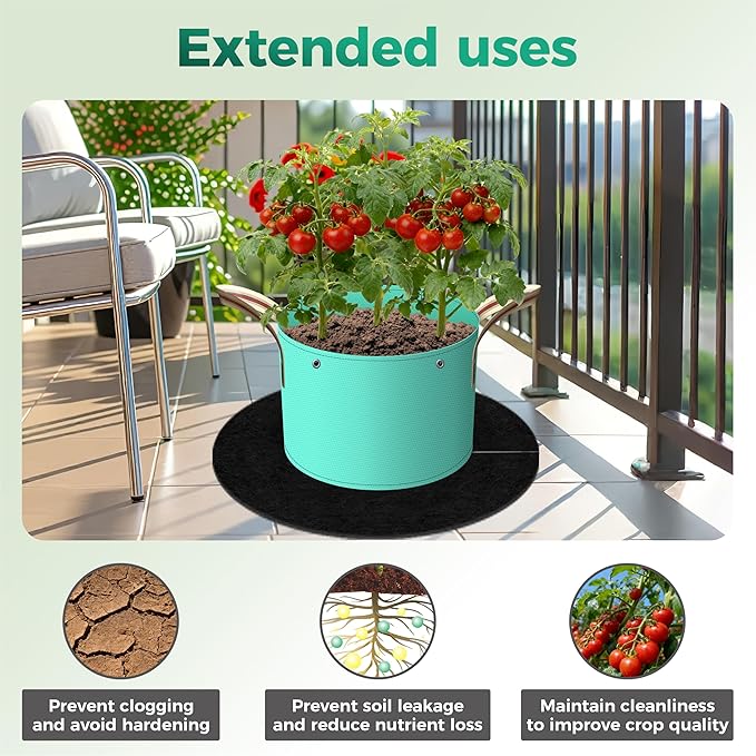 Mulch Tree Ring,32.28" 2 Pack Non-Woven Tree Mulch Ring,Reusable Tree Ring Mulch Mat,Degradable Weed Control Fabric Mat for Landscaping Weed Control Root Protection,Tree Barrier Ring