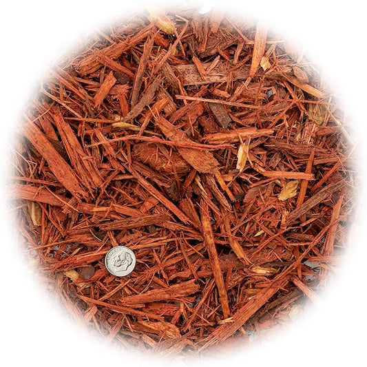 Organic Red Mulch by Gardenera - Boost Soil Health and Suppress Weeds for Thriving Plants - 2 QUARTS