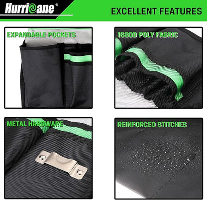 HURRICANE 5 Gallon Bucket Tool Bag Organizer, Garden Tool Caddy with 52 Pockets, Waterproof for Most Buckets