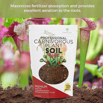 Professional Carnivorous Plant Soil | Large 2.2 Quarts Ready to Use for Venus Flytraps, Sundews, Pitcher Plants, Butterworts | Peat Moss, Coco Coir, Perlite, Dolomite | Made in USA