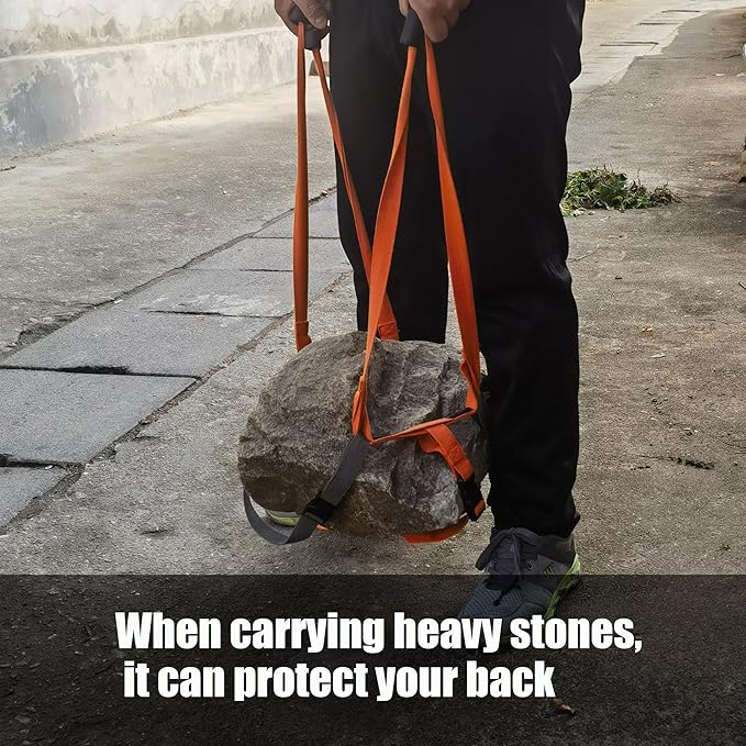 Garden Flower Pots Pot Moving Strap,with Handle,Landscaping Lifting Straps, Move Heavy Flower Pots, Planters, Trees, Rocks,Pot Tool,Up to 200 lbs,Gray Orange,Middle and Small