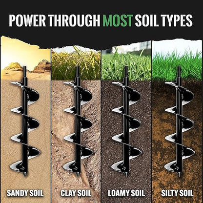 Power Planter DIY Guru Garden Drill Auger Bit (3"x12") — Designed for Planting, Digging Holes, Paint Mixing, Cement Mixing and Other Home Projects — Made of Steel with a 3/8" Non-Slip Hex Drive (Pink)