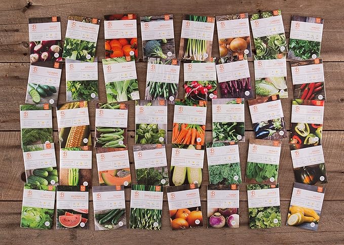 Vegetable and Herb Seeds Variety Pack for Home Garden Planting, AB
