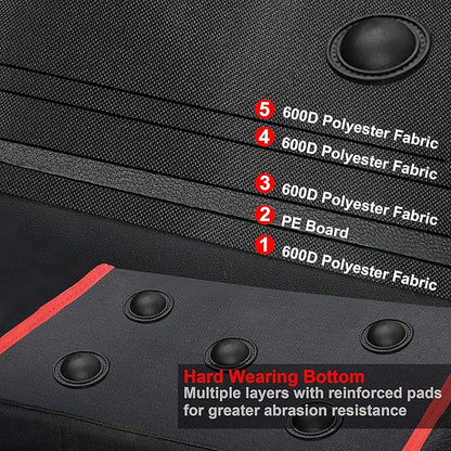 HAUTMEC 16 Inch Tool Bag, Foldable Open Top Tool Tote with Adjustable Shoulder Strap, 16 Pockets, Molded Base & Padded Handle, Portable Electrician Tool Organizer for DIY & Jobsite Use – TB0002