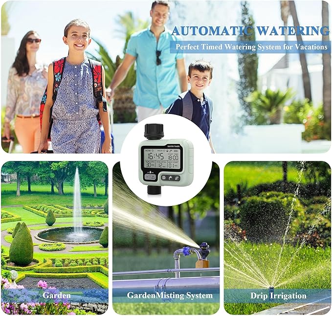 Hose Timer,Sprinkler Timers for Watering,Automatic Outdoor Water Timer,Garden Irrigation System Controller,Timed Sprinklers for Yard,Hoses Timer for Lawn,Misting Cooling