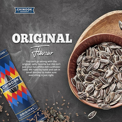 Chinook Seedery Low Sodium Sunflower Seeds – Original Flavor, Pack of 36, 1.5oz – Sunflower Seeds to Eat – Keto, Jumbo, Roasted, Baseball Snacks