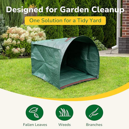 GreatBuddy Lawn Bag, 40 Gallon Yard Waste Bags, Heavy Duty PP Garden Leaf Bags for Leaves, Grass and Debris, Reusable & Foldable Leaf Collector with Handles, Wide Opening and Self-stand Design, 2 Pack