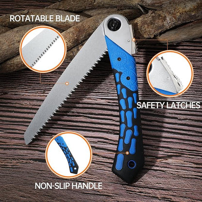Toolux 8.27 Inch Folding Saw, SK-5 Steel Pocket Hand Saws for Wood, Hunting and Camping, Pruning Saw for Cutting Branches and Tree Limbs on Backpacking & Bushcraft Trips, With Carry Case