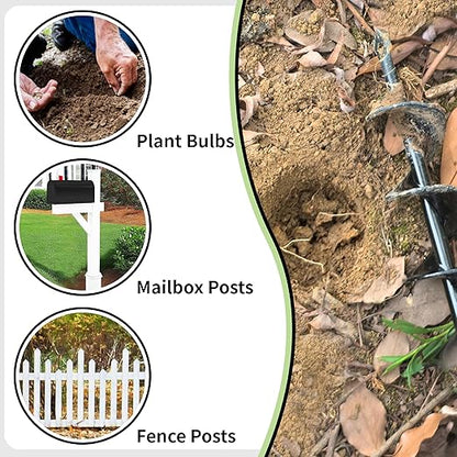 Auger Drill Bit for Planting – 3.5" x 16" and 1.6" x 16.5" Garden Auger Drill Bit for Cordless Drill,Efficient Planting Auger for Bulbs,Flowers,and Vegetables