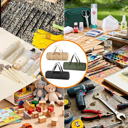 Waterproof Camping Gear Tool Bag - Roll Up Tool Organizer for Camping & Hiking - Portable Canvas Tool Tote with Multiple Compartments | Bushcraft Gear Storage (Camel (length 42* 15cm in diameter))