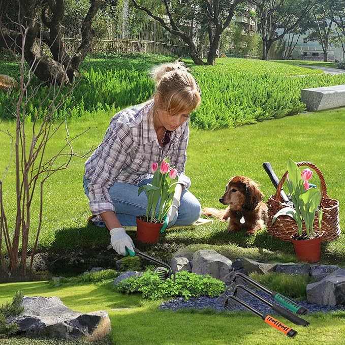 Gardening Hand Weeder Tools, Weeding Artifact Uprooting Weeding Tool, Durable Manganese Steel Hand Weeder Tool, Manual Multifunctional Weeders Gardening Tools for Yard and Garden (6 Teethes)