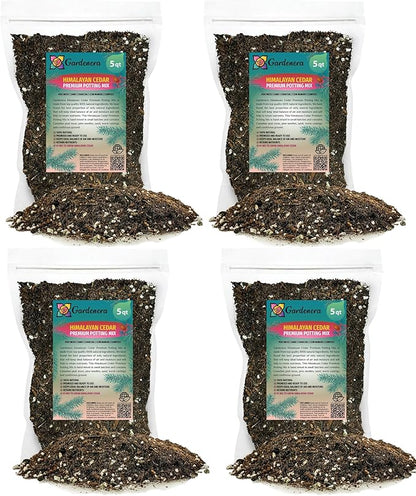 Gardenera Premium Himalayan Cedar Potting Soil Mix - Perfect Balance of Nutrients, Drainage, and Aeration for Healthy Cedar Trees - 20 Quart