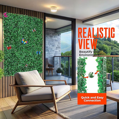 12Pcs Artificial Grass Wall Panels - 10”x10” Grass Backdrop Wall, UV Protected Greenery Decor for Indoor Outdoor Use (10”x10” (12pcs))