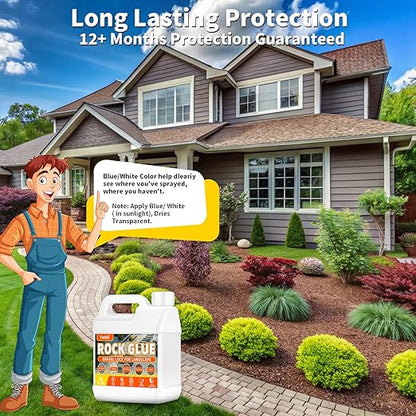 Mulch Glue, 32OZ Rock Glue for Landscaping, Gravel Binder & Decomposed Granite Stabilizer, Non-Toxic Weather-Resistant Safe Mulch Lock Gravel Stabilizer for Paths, Patios & Garden Borders