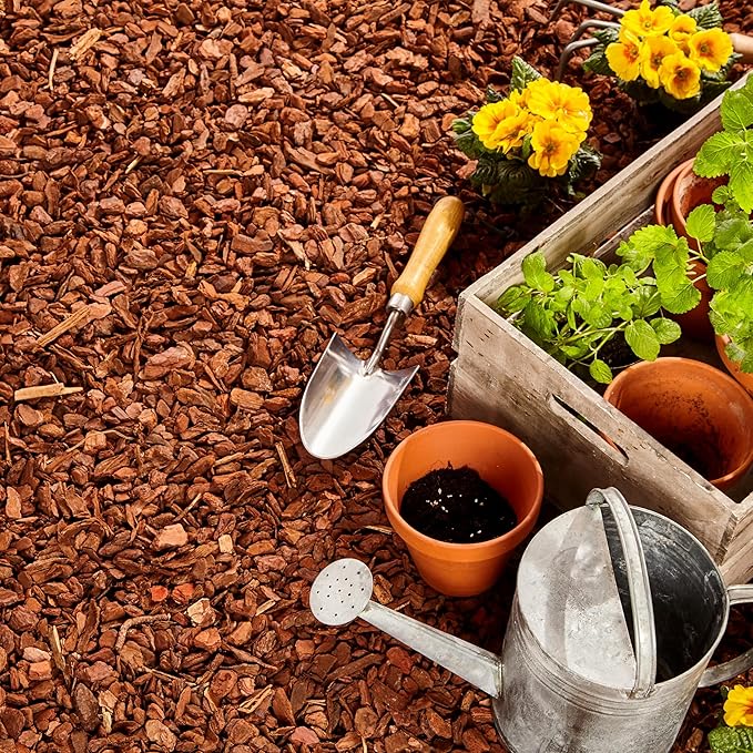 Premium Pine Bark Nuggets – Pine Bark Mulch for Gardens, Landscaping, Potted Plants, and Wood Chips for Garden Beds (1 CF - 28 L - 30 QTS)