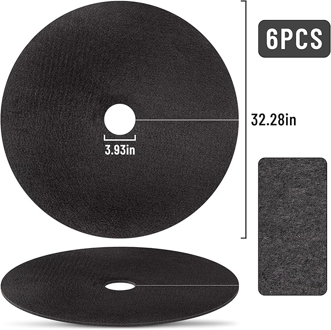 32.5 Inch Non-Woven Tree Mulch Ring,Reusable Tree Weed Barrier Mat,Degradable Tree Mulch Used to inhibit Weed Growth and Landscape Weed Control Plant Root Protection (6Pack)