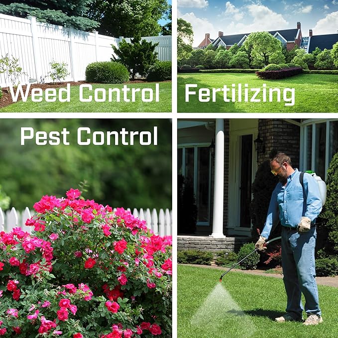 Chapin 61900 Made in The USA 4 Gallon Tree and Turf Pro Commercial Backpack Sprayer with Stainless Steel Wand, 3 nozzles, 3 Stage Filtration, Translucent White