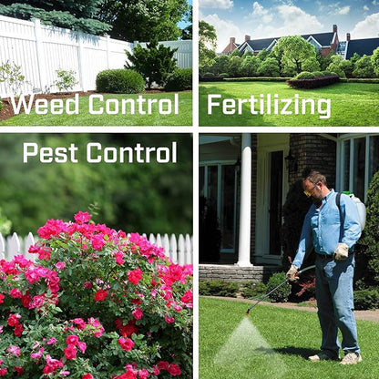 Chapin 61900 Made in The USA 4 Gallon Tree and Turf Pro Commercial Backpack Sprayer with Stainless Steel Wand, 3 nozzles, 3 Stage Filtration, Translucent White