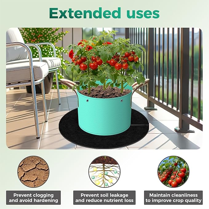 Tree Mulch Ring, 10 Pack 12.6" Non-Woven Plant Soil Protector Ring, Reusable Mulch Carpet, Degradable Weed Control Fabric Mat for Landscaping Weed Control Root Protection, Tree Barrier Ring