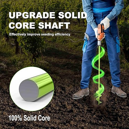 TCBWFY 2 Pack Garden Auger Drill Bit for Planting,3.5"x16" & 1.6"x16.5" Rapid Planter Bulb&Bedding Plant Auger,Earth Drill for 3/8" Hex Drive,Fence Post,Umbrella Hole Digger