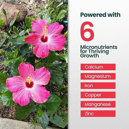 32oz Hibiscus Fertilizer - Makes 32 Gallons of Hibiscus Flowers Plant Food Outdoor - Indoor Plant Fertilizer Liquid for Vibrant, Showy Flowers, Greener Leaves, Strong Roots, and Lush Growth