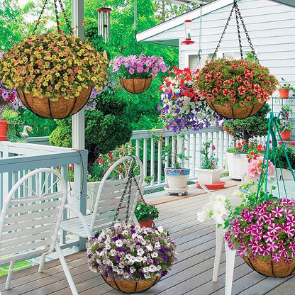 ZeeDix 20 Inch Coco Liners for Hanging Baskets, 3 Pcs Round Coco Liner 100% Natural Coco Fiber Basket Coconut Replacement Liner for Hanging Baskets Planters Flowers Vegetables(20in-3pcs)