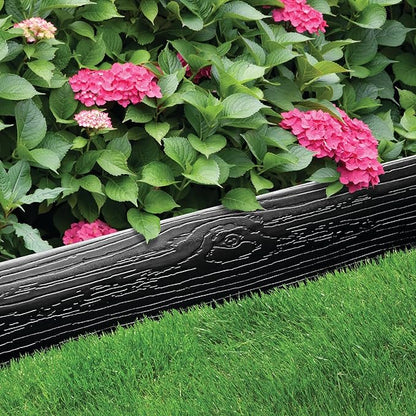 MASTER MARK Terrace Board, Landscape Coiled Edging, Grass Barrier, Bender Board, Flower Bed, Vegetable Garden Borders 5 in. x 40 ft. with 10 Stakes (Black)