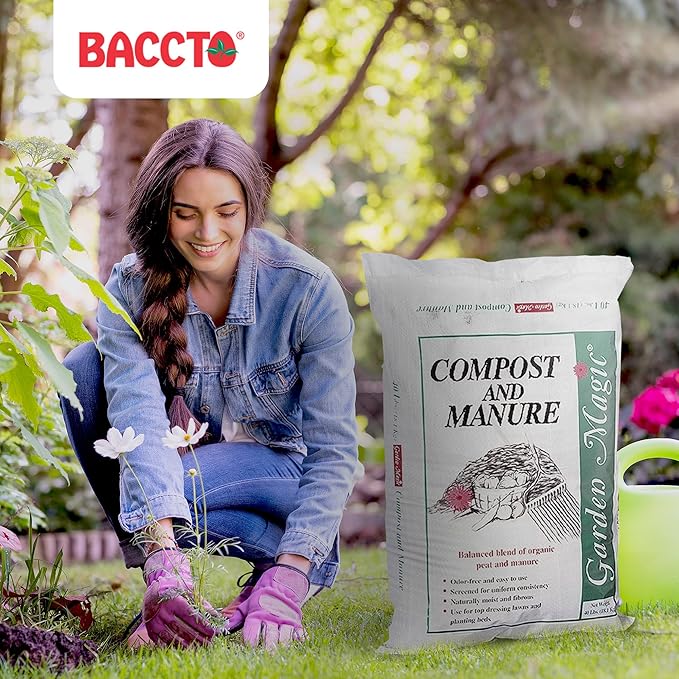 Michigan Peat 4-Pack Compost and Manure Blend, Garden Magic Mix w/Odor-Free Blend, 40 Lbs - Outdoor Lawn and Gardening Mixture with Nutrients and Minerals for Soil Potting and Planting