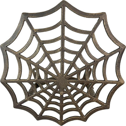 XL Cast Iron Spider Web Hose Holder, Bronze Finish, Heavy-Duty Wall Mounted Garden Hose Hanger, Weather Resistant Decorative Outdoor Hose Storage, Easy Install, Patio Decor, 13.75 Inch Diameter