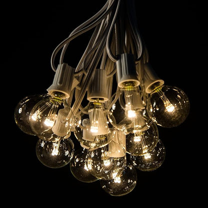 Hometown Evolution, Inc. 100 Foot LED Globe String Lights (G40 LED 0.6 Watt Bulbs - White Wire) for Cafe, Bistro, Market, Party and Tent Lighting