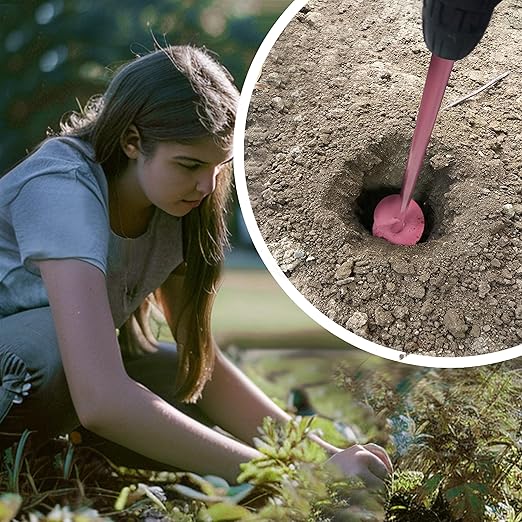 TCBWFY 1.6 x 16.5 Inch Pink Auger Drill Bit for Planting - Garden Tools Auger Drill Bit, Spiral Garden Auger, Drill Auger Bit for Planting Bulbs and Flowers