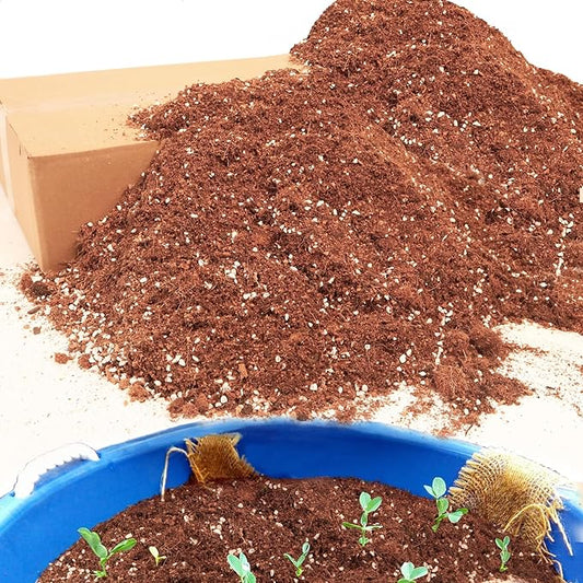 18QT Potting Soil Mix for Indoor Plants - Contains Perlite, Peat Moss, Coco Coir & Rice Charcoal, Natural & Organic Material with Well-Draining, Light & Aerated Texture for Healthy Roots & Fast Growth