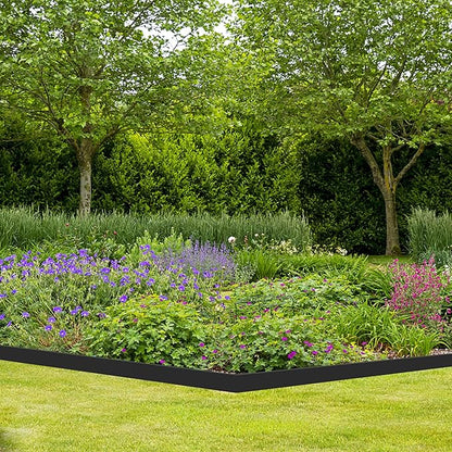 Landscape Edging Coil 33 FT, 2 Inch Tall Garden Edging Border Flexible Lawn Edging Kit with 30 Spikes, Plastic Edging for Landscaping Flower Beds Yard Pathway Paver Edging (2IN x 33FT, Black)