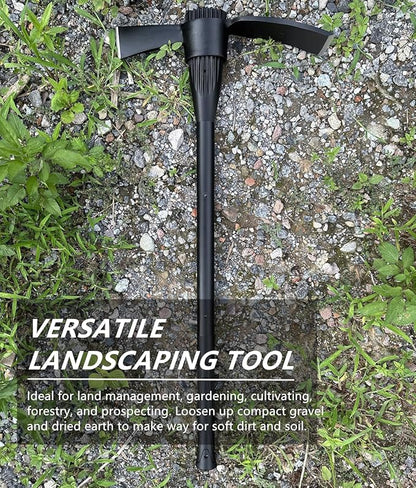Garden Pick Cutter Mattock, 36" Heavy Duty Pick Axe with Forged Heat Treated Steel Blades Hoe for Weeding, Prying and Chopping, Digging Tool with Fiberglass Handle (5LB-with 36" Fiberglass Handle)