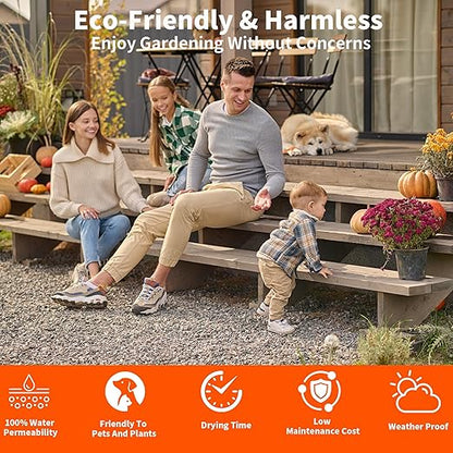 Rock Glue, 1.32 Gallon Mulch Glue for Landscaping, Gravel Binder & Decomposed Granite Stabilizer, Non-Toxic Long-Lasting Dries-Clear Strong Pea, Mulch Lock and Pea Gravel Stabilizer for Garden Border