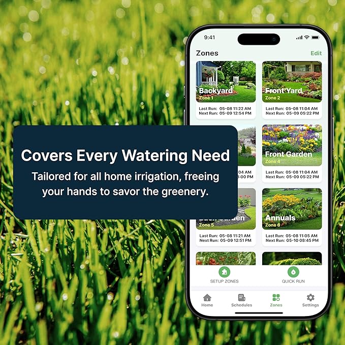ImoLaza 4-Zone Indoor Smart WiFi Sprinkler System Controller, Easy Install Irrigation Timer for Lawn & Garden, Water-Saving Automatic Sprinkler Timer/Controller with Mobile App, Compatible with Alexa