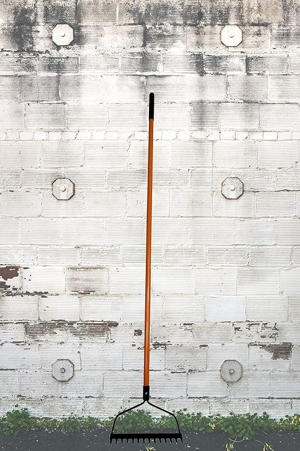 Ashman Bow Rake (2 Pack) – Heavy Duty Rake to Gather Fallen Leaves, Equipped with Rubber Grip Handle for a Strong Hold When Working – Rust Resistant.
