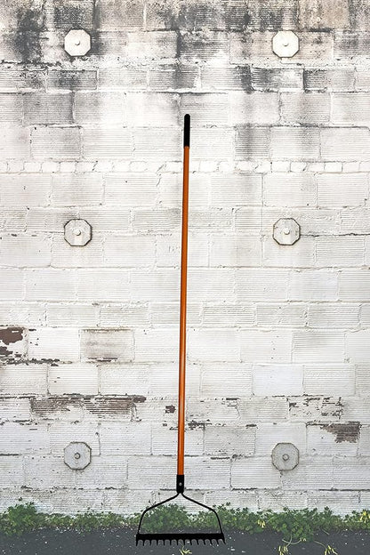 Ashman Bow Rake (2 Pack) – Heavy Duty Rake to Gather Fallen Leaves, Equipped with Rubber Grip Handle for a Strong Hold When Working – Rust Resistant.