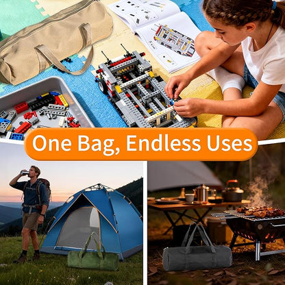 Waterproof Camping Gear Tool Bag - Roll Up Tool Organizer for Camping & Hiking - Portable Canvas Tool Tote with Multiple Compartments | Bushcraft Gear Storage (Black (length 42 * diameter 15cm))