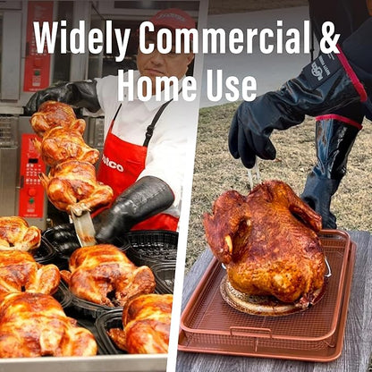 RAPICCA 700°F Heat Resistant BBQ Grill Gloves: Oil Resistant Waterproof for Smoking Grilling Cooking Barbecue Deep Frying Turkey Rotisserie Handling Hot Greacy Meat Grilling Stocking Stuffers for Men