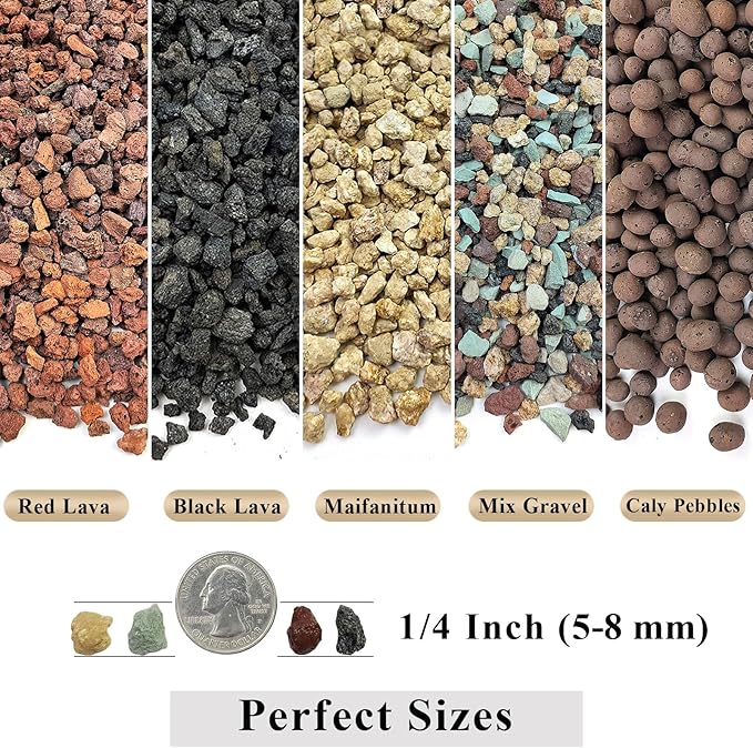 2 lbs Black Lava Rocks for Plants,1/4 Inch Crush Volcanic Rock Pumice Soil Additive for Succulent Aquarium Cactus Bonsai Fire Pits and Garden Landscaping