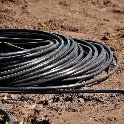 100' Feet USA MADE - Irrigation Drip Line Emitter Tubing, 6" Spacing, 1/4" .52 GPH, color black (.170 ID x 240 OD)