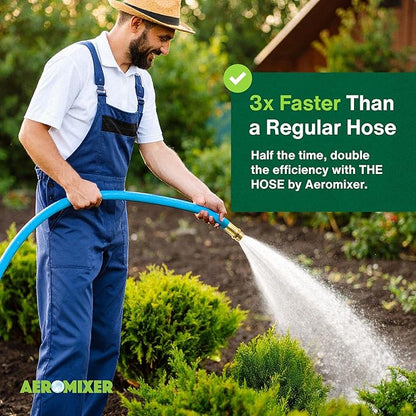 Aeromixer THE HOSE - 1 Inch Garden Hose 50 Ft, Kinkless Commercial Garden Hoses, Heavy Duty Industrial Water Hoses for Outdoors, 650 PSI High-Pressure Watering Tool for Farming and Gardening