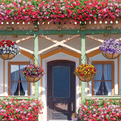 ZeeDix 18 Inch Coco Liners for Hanging Baskets, 4 Pcs Round Coco Liner 100% Natural Coco Fiber Basket Coconut Replacement Liner for Hanging Baskets Planters Flowers Vegetables(18in-4pcs)