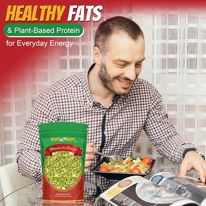 We Got Nuts Pumpkin Seeds Healthy Snacks 5Lbs (80oz) Bag | Raw Pepitas No Preservatives Added, 100% Natural With No Shell | For Baking, Salad Toppings, Cereal, Roasting | Low Calorie Nuts,