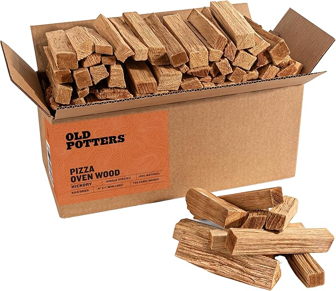 Old Potters Kiln Dried Mini Pizza Oven Cooking Logs~ 6 Inch Wood Logs for Grills and Smokers, Solo Stove Mesa XL Hickory~ 12 lbs, (790 Cubic Inches)