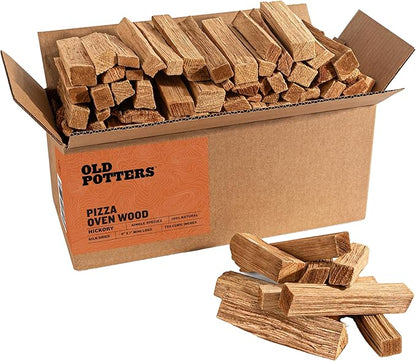 Old Potters Kiln Dried Mini Pizza Oven Cooking Logs~ 6 Inch Wood Logs for Grills and Smokers, Solo Stove Mesa XL Hickory~ 12 lbs, (790 Cubic Inches)