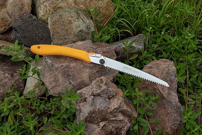Toolux Folding Saw,9.45 Inch Hand Saws for Wood Camping, Dry Wood Pruning Saws With Hard Teeth, Quality SK-5 Steel Compact Design with Non-Slip Ergonomic Handle for Outdoor Use,Yellow