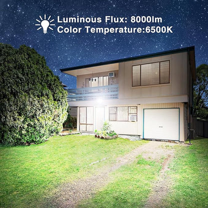 Onforu 80W LED Flood Lights Outdoor,8000LM Super Bright Security Light,6500K Daylight White, Outdoor Floodlight, IP66 Waterproof Outside Floodlights for Garage Yard Garden 2 Pack